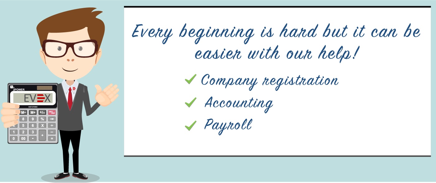 Business start - company registration plus subscription for complete accounting services Company registration, accounting, payroll, staff administration